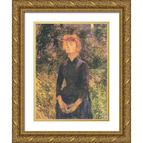 In Batignolles Gold Ornate Wood Framed Art Print with Double Matting by Toulouse-Lautrec, Henri de