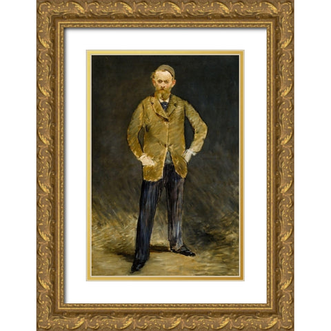 Self-Portrait Gold Ornate Wood Framed Art Print with Double Matting by Manet, Edouard