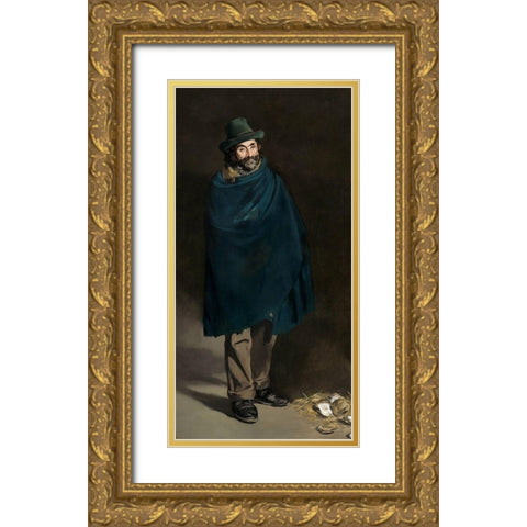Beggar with OystersÂ  Gold Ornate Wood Framed Art Print with Double Matting by Manet, Edouard