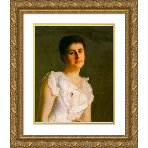Miss Edith Potter Gold Ornate Wood Framed Art Print with Double Matting by Weir, J Alden