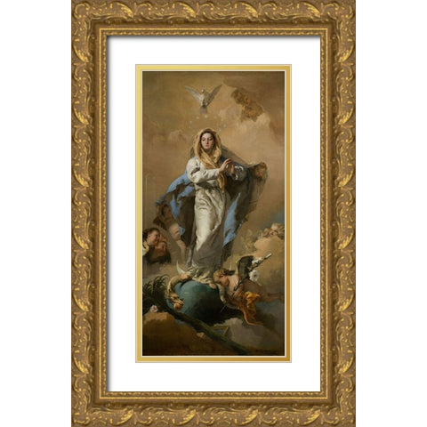 The Immaculate Conception Gold Ornate Wood Framed Art Print with Double Matting by Tiepolo, Giovanni Battista