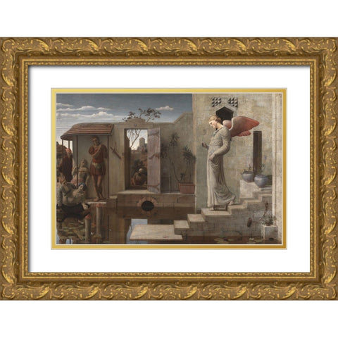The Pool of Bethesda Gold Ornate Wood Framed Art Print with Double Matting by Bateman, Robert