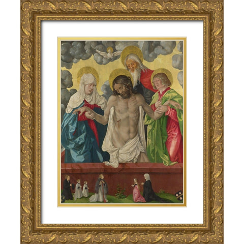 The Trinity and Mystic Pieta Gold Ornate Wood Framed Art Print with Double Matting by Baldung, Hans