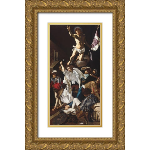 The Resurrection Gold Ornate Wood Framed Art Print with Double Matting by CaravaggioÂ 