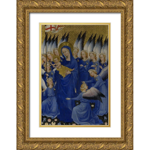 Wilton Diptych, right panel Gold Ornate Wood Framed Art Print with Double Matting by Unknown