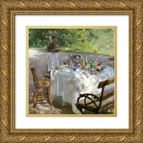 Breakfast Time Gold Ornate Wood Framed Art Print with Double Matting by Hirsch-Pauli, Hanna
