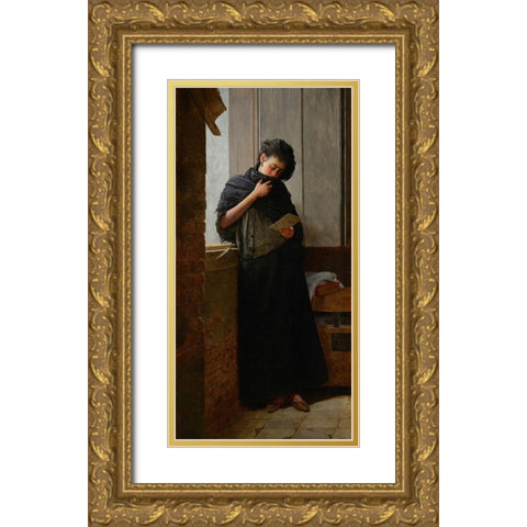 Longing at Saudade Gold Ornate Wood Framed Art Print with Double Matting by de Almeida Junior, Jose Ferraz