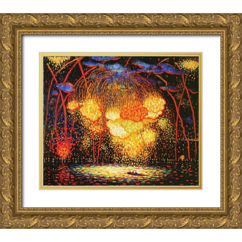 The Rocket Gold Ornate Wood Framed Art Print with Double Matting by Manigault, Edward Middleton