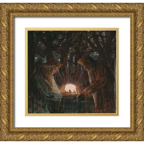 KingsÂ Fairy Tale Gold Ornate Wood Framed Art Print with Double Matting by Ciurlionis, Mikalojus Konstantinas