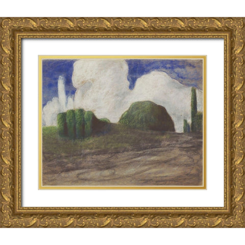 A Day Gold Ornate Wood Framed Art Print with Double Matting by Ciurlionis, Mikalojus Konstantinas