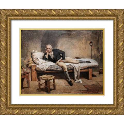 MirandaÂ en La Carraca Gold Ornate Wood Framed Art Print with Double Matting by Michelena, Arturo