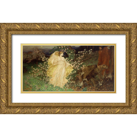 Venus andÂ Anchises Gold Ornate Wood Framed Art Print with Double Matting by Richmond, William Blake