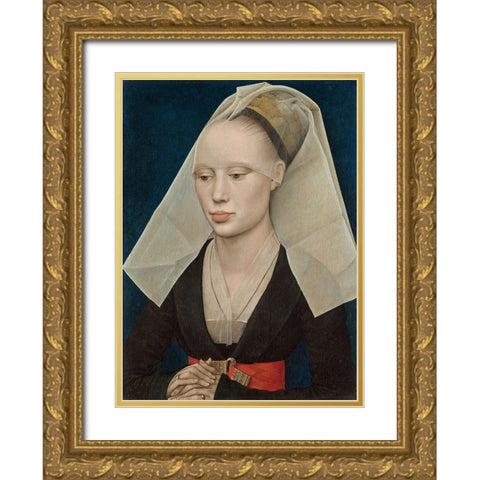 Portrait of a Lady Gold Ornate Wood Framed Art Print with Double Matting by van der Weyden, Rogier