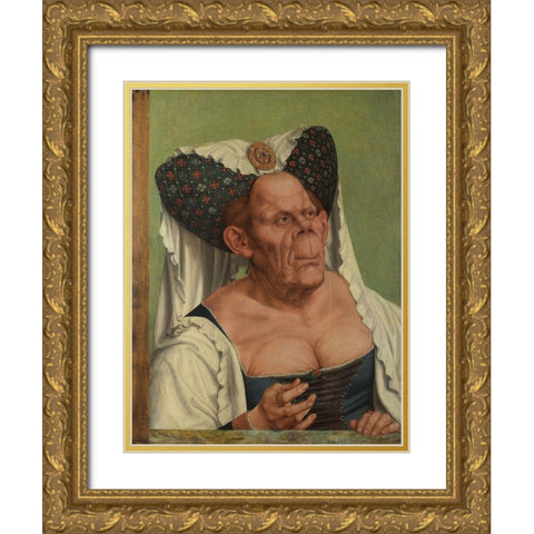 The Ugly Duchess Gold Ornate Wood Framed Art Print with Double Matting by Matsys, Quentin