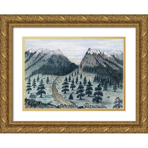 Cherokee Trail Gold Ornate Wood Framed Art Print with Double Matting by Jenks, Daniel A