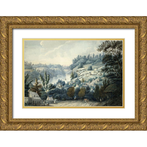 Queenstown, Upper Canada on the Niagara Gold Ornate Wood Framed Art Print with Double Matting by Walsh, Edward