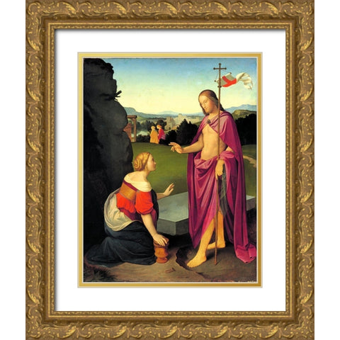 Easter Morning Gold Ornate Wood Framed Art Print with Double Matting by Overbeck, Friedrich