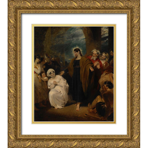 The Virtue of Faith Gold Ornate Wood Framed Art Print with Double Matting by Harlow, George Henry