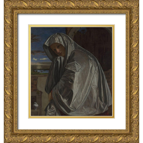 Mary Magdalene Gold Ornate Wood Framed Art Print with Double Matting by Savoldo, Giovanni Girolamo