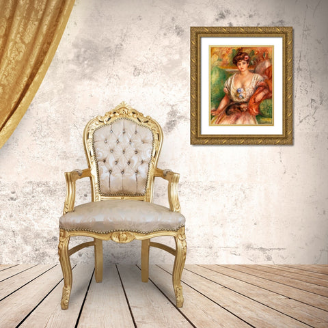 Portrait of Misia Sert 1907 Gold Ornate Wood Framed Art Print with Double Matting by Renoir, Pierre-Auguste