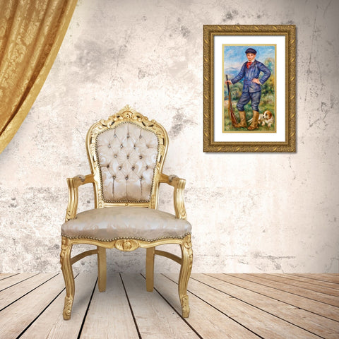 Jean as a Huntsman 1910  Gold Ornate Wood Framed Art Print with Double Matting by Renoir, Pierre-Auguste