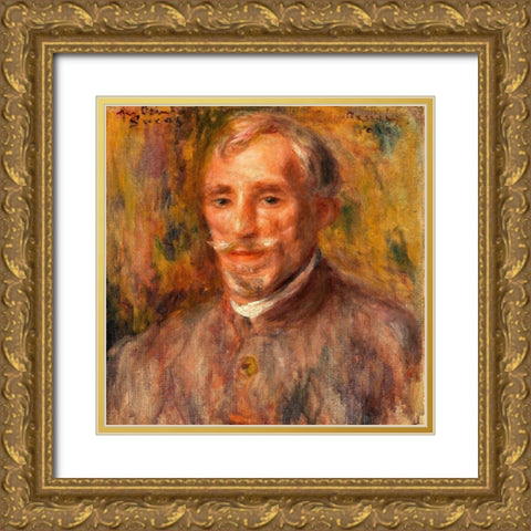 Portrait of Felix Hippolyte Lucas 1918 Gold Ornate Wood Framed Art Print with Double Matting by Renoir, Pierre-Auguste