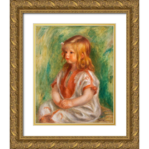 Claude Renoir 1904 Gold Ornate Wood Framed Art Print with Double Matting by Renoir, Pierre-Auguste