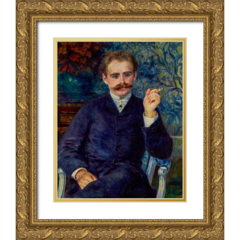 Albert Cahen dAnvers 1881 Gold Ornate Wood Framed Art Print with Double Matting by Renoir, Pierre-Auguste