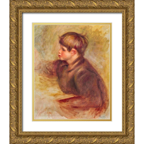 Claude Renoir the Painter Gold Ornate Wood Framed Art Print with Double Matting by Renoir, Pierre-Auguste