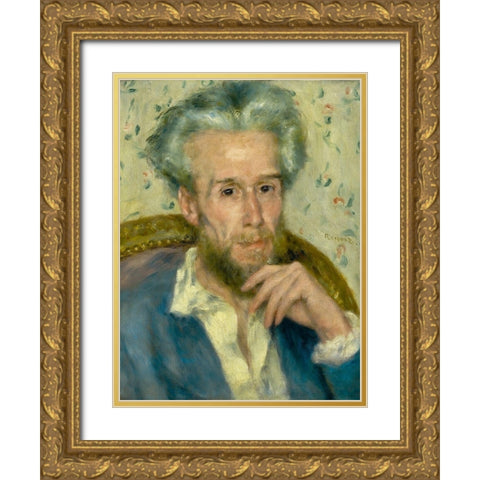 Portrait of Victor Chocquet Gold Ornate Wood Framed Art Print with Double Matting by Renoir, Pierre-Auguste