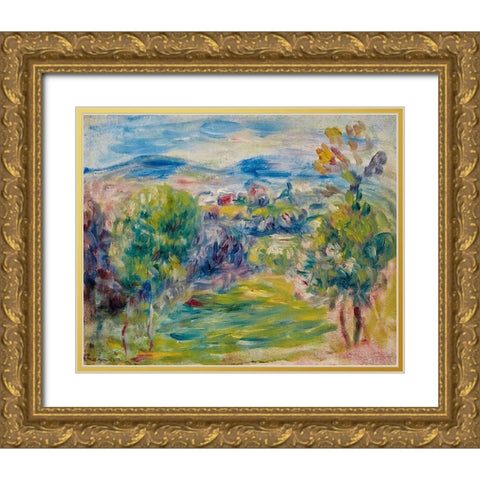 Renoirs house at Cagnes-sur-Mer Gold Ornate Wood Framed Art Print with Double Matting by Renoir, Pierre-Auguste
