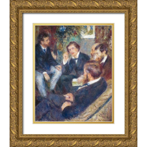 At Renoirs Home, rue St. Georges Gold Ornate Wood Framed Art Print with Double Matting by Renoir, Pierre-Auguste