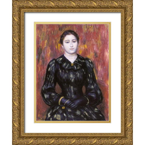 Portrait of Mme. Paulin Gold Ornate Wood Framed Art Print with Double Matting by Renoir, Pierre-Auguste