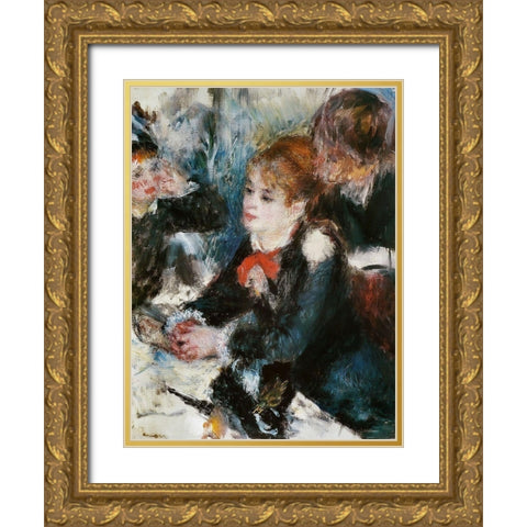 At the Milliners Gold Ornate Wood Framed Art Print with Double Matting by Renoir, Pierre-Auguste