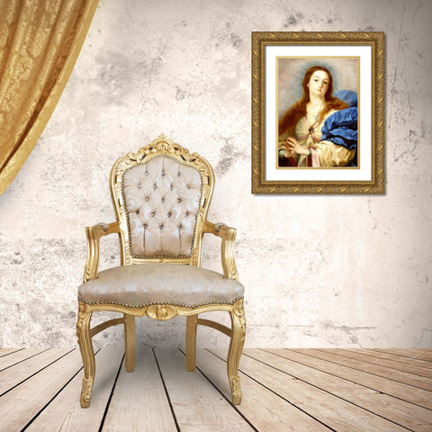 The Immaculate Conception Gold Ornate Wood Framed Art Print with Double Matting by Manuel, Padre