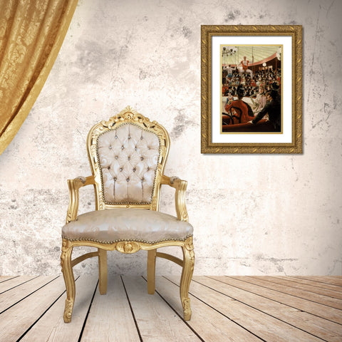 Women of Paris, The Circus Lover Gold Ornate Wood Framed Art Print with Double Matting by Tissot, James