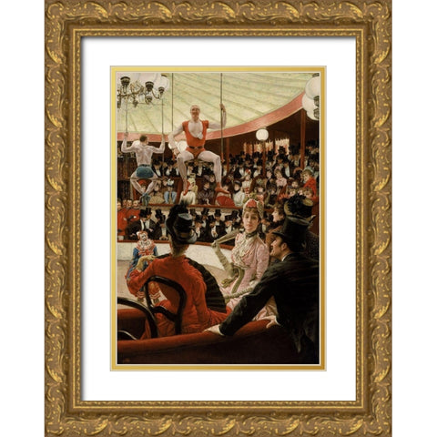 Women of Paris, The Circus Lover Gold Ornate Wood Framed Art Print with Double Matting by Tissot, James