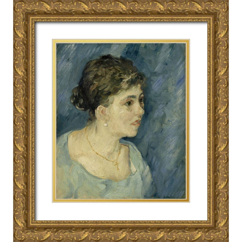 Portrait of a prostitute Gold Ornate Wood Framed Art Print with Double Matting by van Gogh, Vincent
