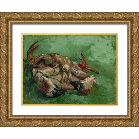 A crab on its back Gold Ornate Wood Framed Art Print with Double Matting by van Gogh, Vincent