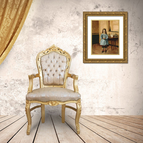 Minette Gold Ornate Wood Framed Art Print with Double Matting by Pissarro, Camille