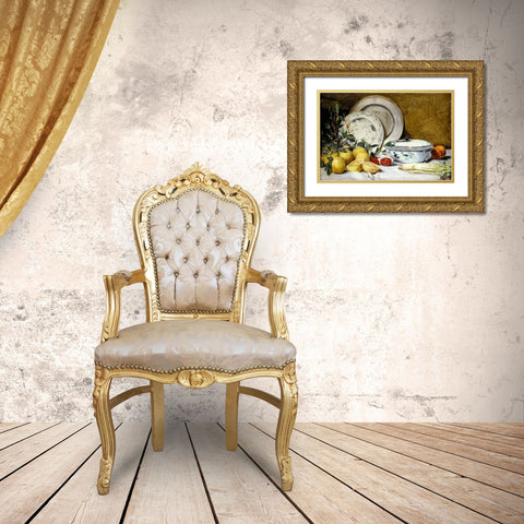 Still Life Gold Ornate Wood Framed Art Print with Double Matting by Weir, J Alden