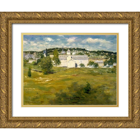 Willimantic Thread Factory Gold Ornate Wood Framed Art Print with Double Matting by Weir, J Alden