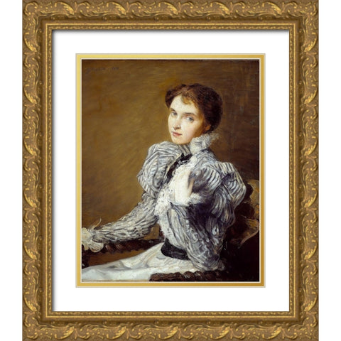 The Grey Bodice Gold Ornate Wood Framed Art Print with Double Matting by Weir, J Alden