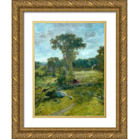The Spring House-Windham Gold Ornate Wood Framed Art Print with Double Matting by Weir, J Alden