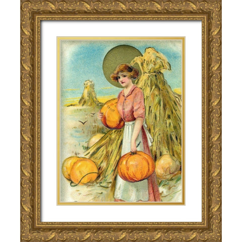 Hearty Thanksgiving Greeting Gold Ornate Wood Framed Art Print with Double Matting by Missouri History Museum