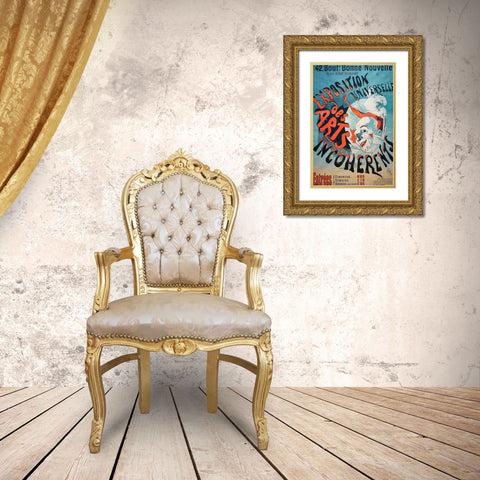 Exposition Universelle des Arts IncohÃ©rents Gold Ornate Wood Framed Art Print with Double Matting by Cheret, Jules