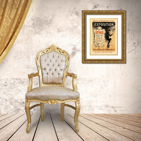 Hospitalite de Nuit Gold Ornate Wood Framed Art Print with Double Matting by Cheret, Jules