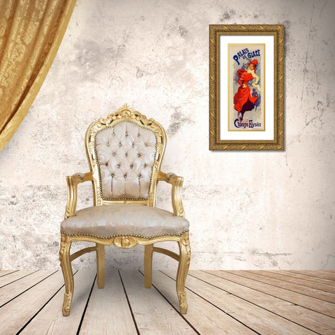 Palais de Glace Gold Ornate Wood Framed Art Print with Double Matting by Cheret, Jules