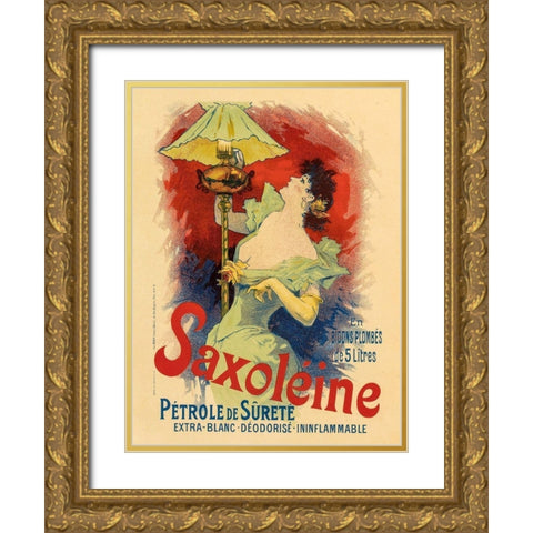 Saxoleine Gold Ornate Wood Framed Art Print with Double Matting by Cheret, Jules