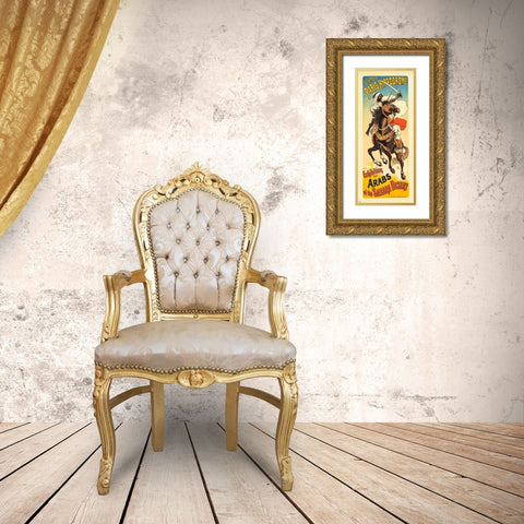 Olympia Paris Hippodrome Gold Ornate Wood Framed Art Print with Double Matting by Cheret, Jules